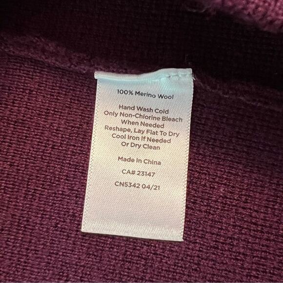 Talbots 100% Merino Wool Three-Button Blazer Sweater Purple Women’s Size XSmall - Picture 7 of 9